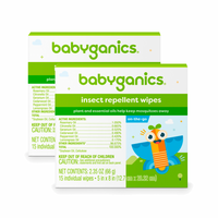 Natural Insect Repellent Wipes, 30 Wipes (2 Packs of 15)
