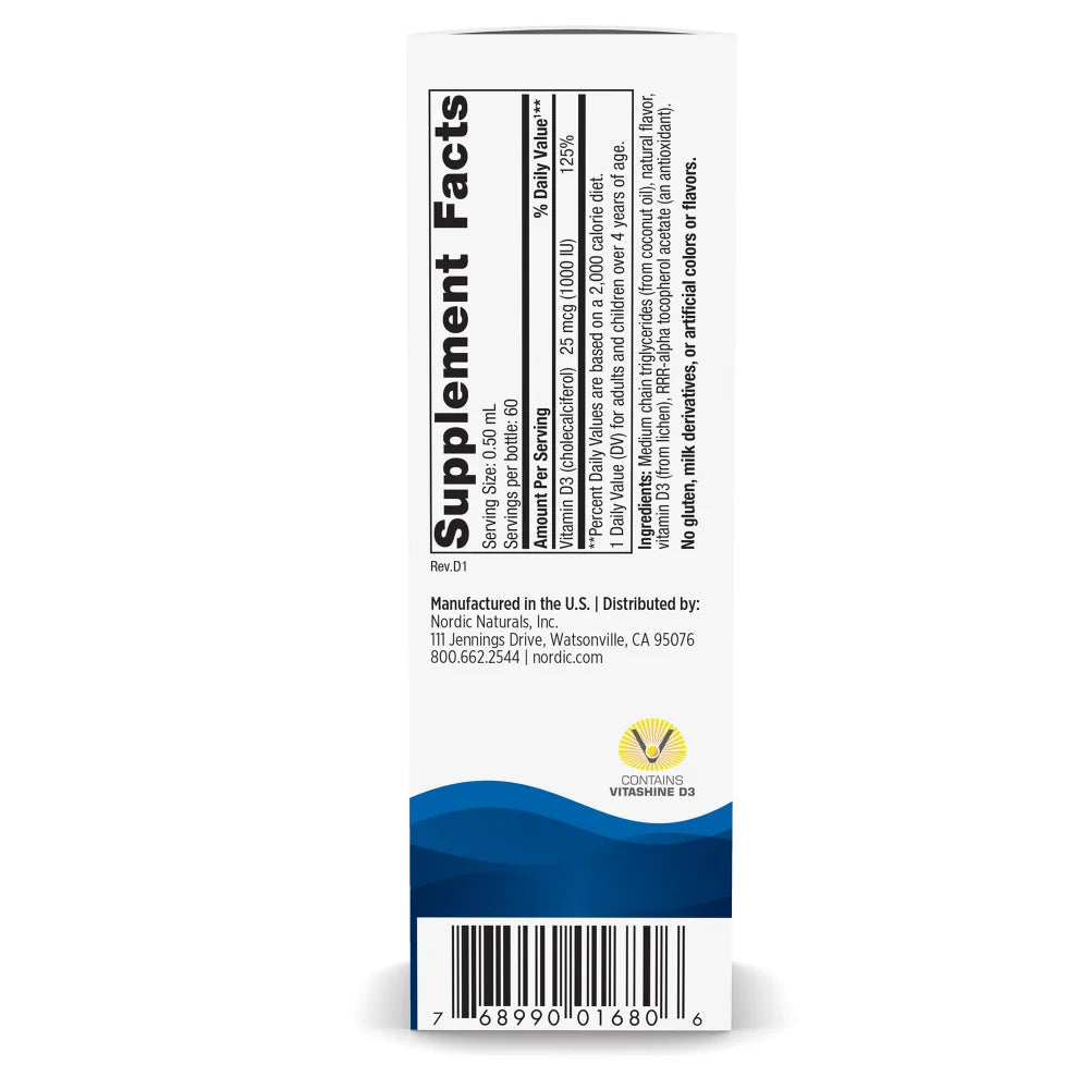 Plant-Based Vitamin D3 Liquid, 60 Servings