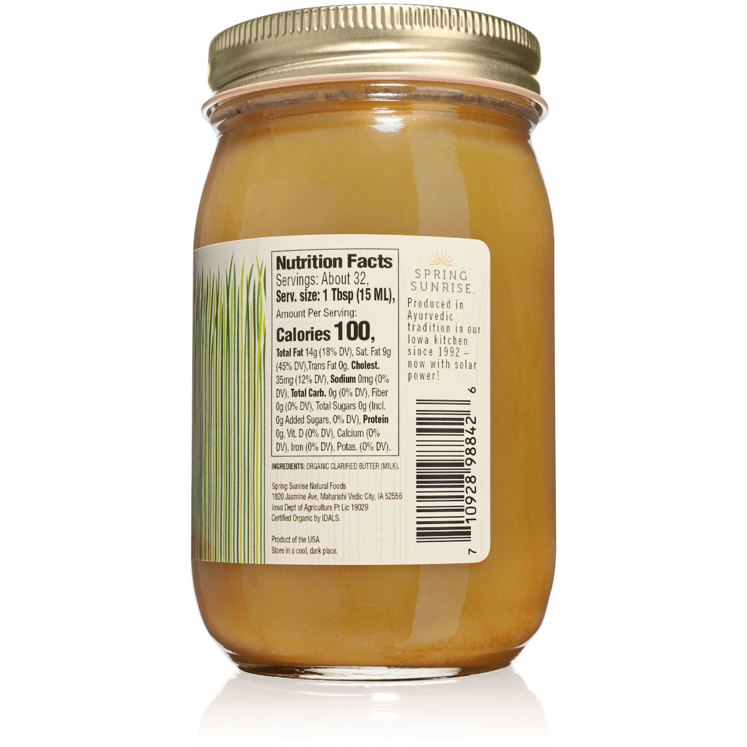 Organic Grass-Fed Brown Butter Ghee