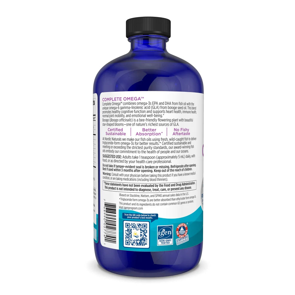 Complete Omega Liquid Lemon Flavor, 96 Servings