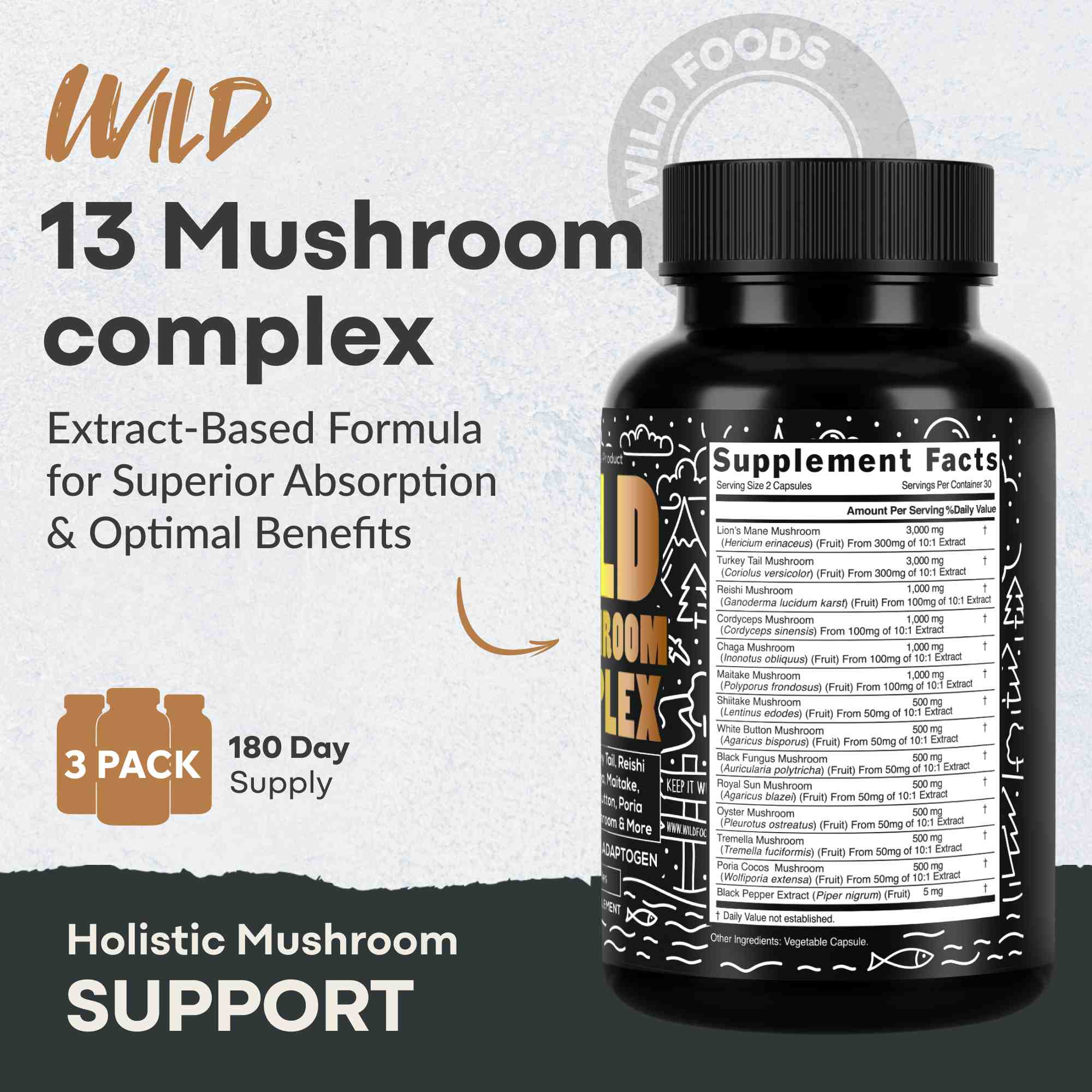 13 Mushroom Complex - Immunity and Longevity Support