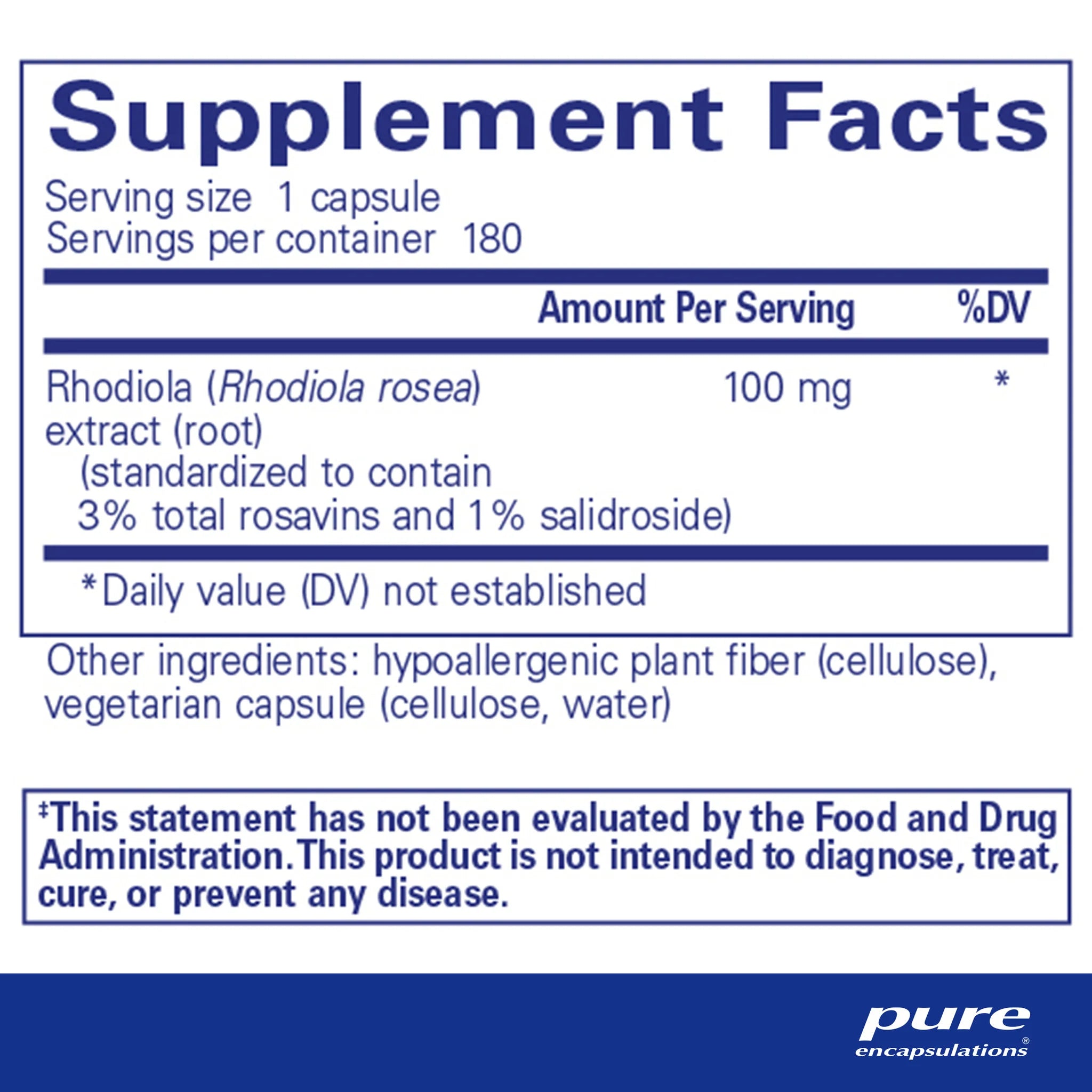 Rhodiola Rosea, 180 Servings