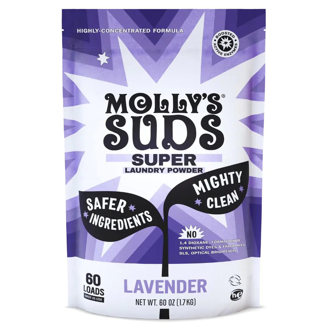 Super Powder Lavender Laundry Detergent with Enzymes, 60 Loads