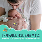 Free & Clear Baby Wipes with Tape Seal, 384ct (6 Packs of 64)
