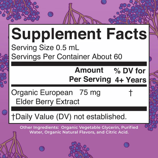 Organic Kids Elderberry Liquid Drops, 60 Servings