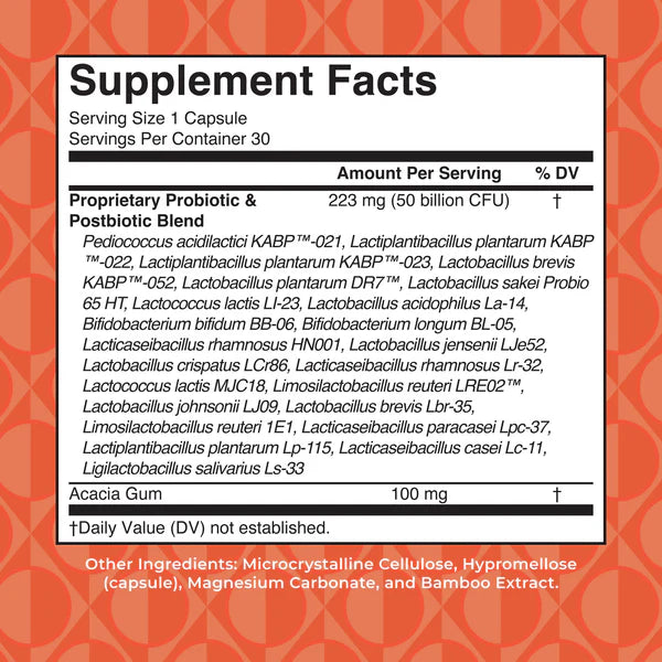 3-in-1 Daily Women's Health Pre, Pro and Postbiotic Capsules, 30 Servings