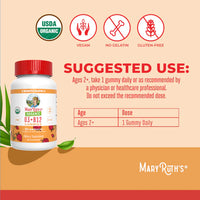 Organic D3+B12 Strawberry Gummies, 60 Servings