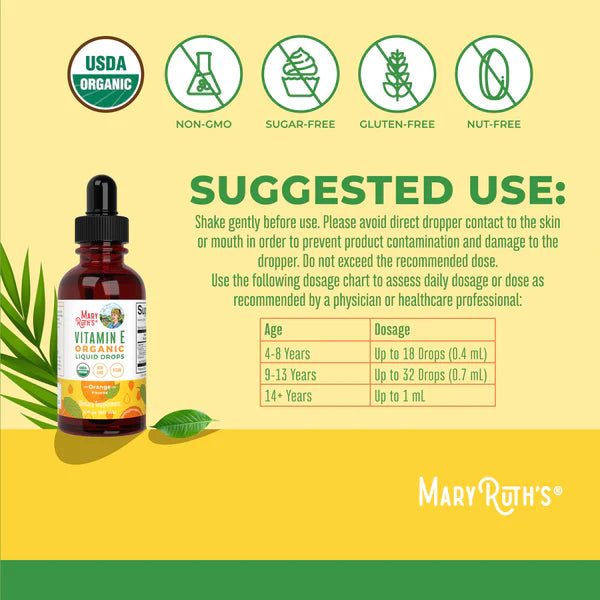 Organic Orange Vitamin E Liquid Drops, 60 Servings