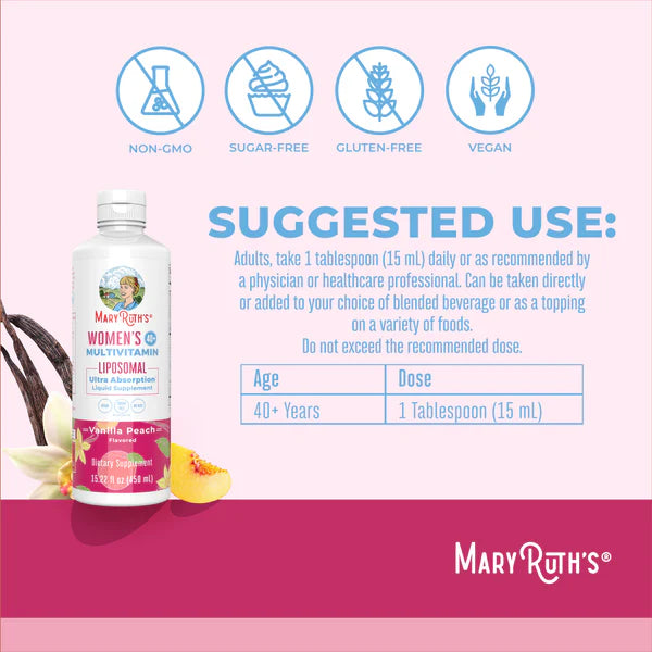 Women's 40+ Vanilla Peach Multivitamin Liposomal, 30 Servings