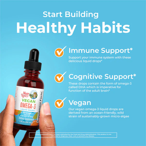 Vegan Orange Omega-3 Liquid Drops, 30 Servings