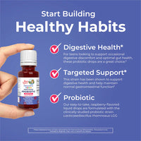 Organic Teen Raspberry Probiotic Digestive Liquid Drops, 30 Servings