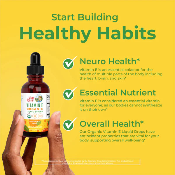 Organic Orange Vitamin E Liquid Drops, 60 Servings