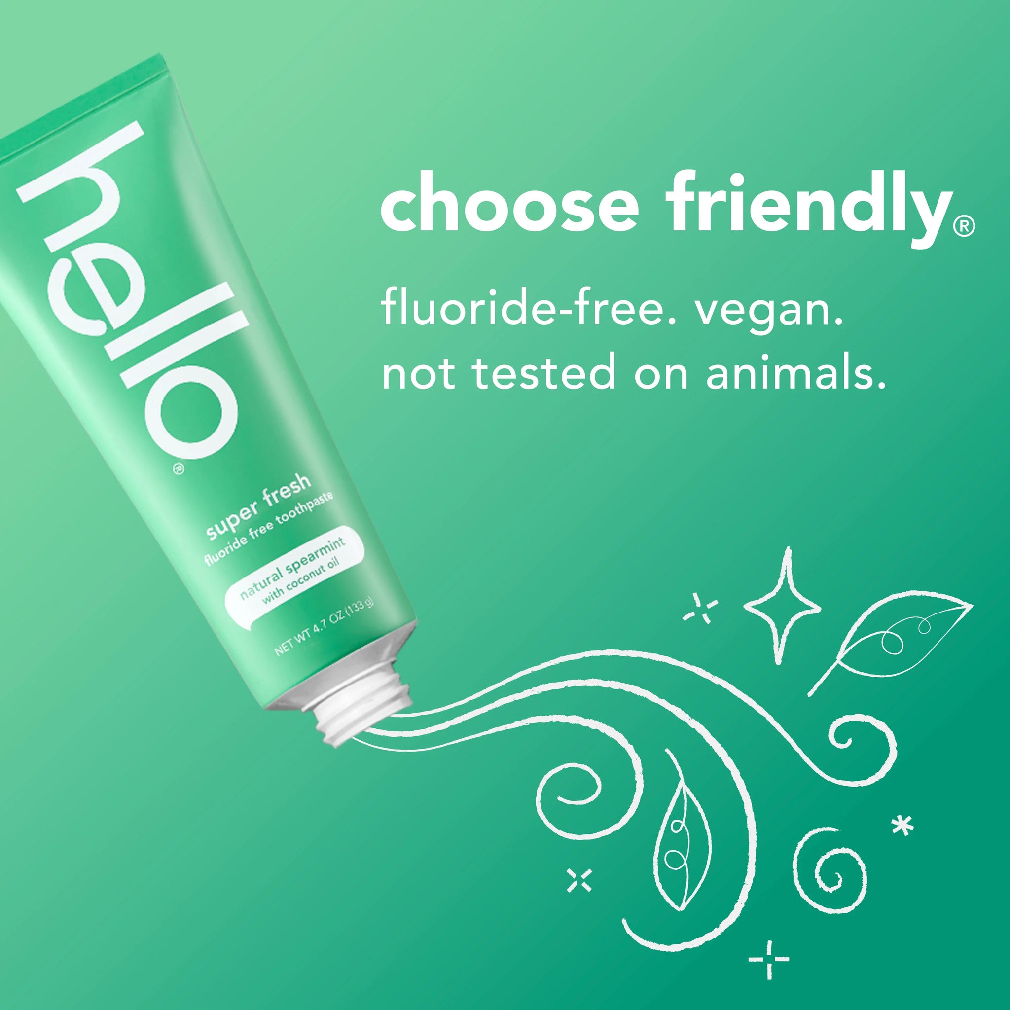 Super Fresh + Friendly Fluoride-Free Natural Spearmint Toothpaste - 3 Pack