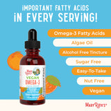 Vegan Orange Omega-3 Liquid Drops, 30 Servings