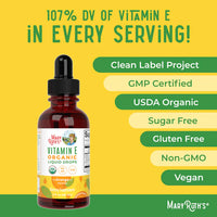 Organic Orange Vitamin E Liquid Drops, 60 Servings