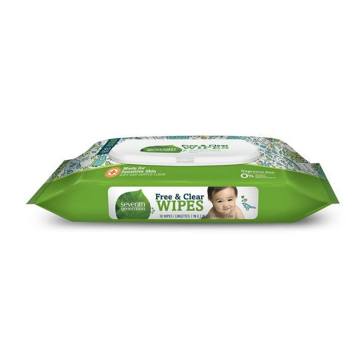 Free & Clear Baby Wipes with Flip Top Dispenser, Travel Size, 30ct