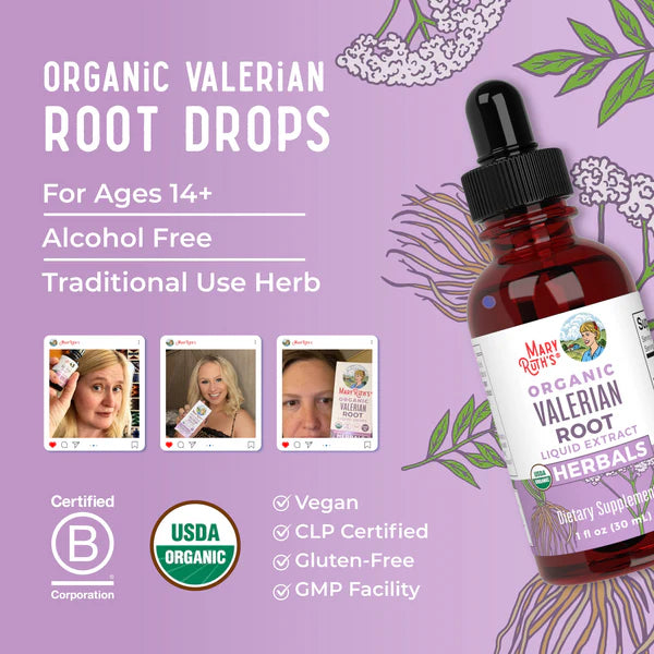 Organic Valerian Root Liquid Drops, 60 Servings