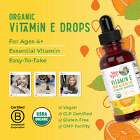 Organic Orange Vitamin E Liquid Drops, 60 Servings