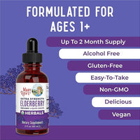 Organic Elderberry Extra Strength Liquid Drops, 60 Servings