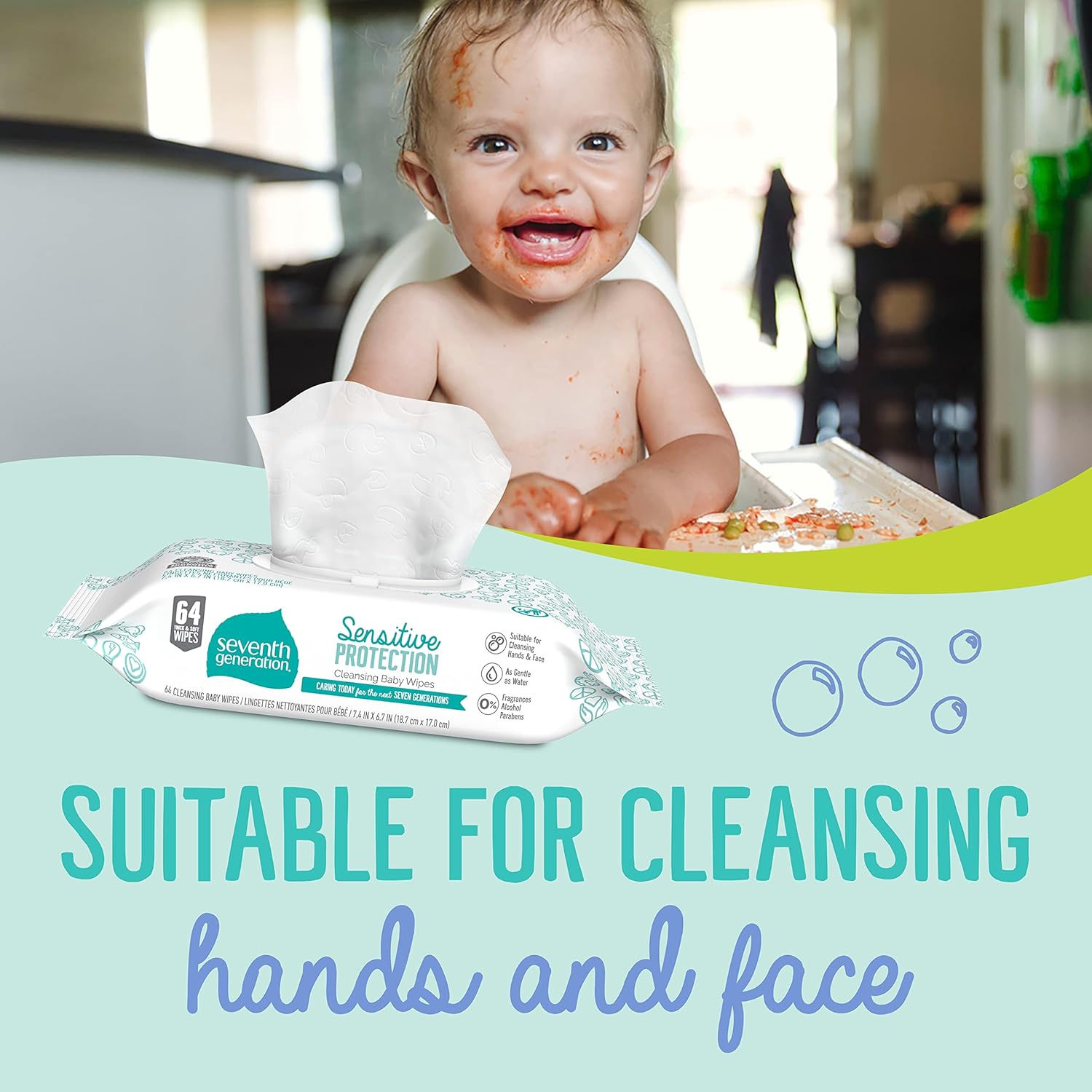 Sensitive Protection Fragrance-Free Baby Wipes, 256ct (4 packs of 64)