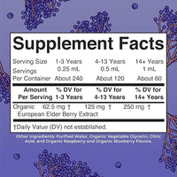 Organic Elderberry Extra Strength Liquid Drops, 60 Servings