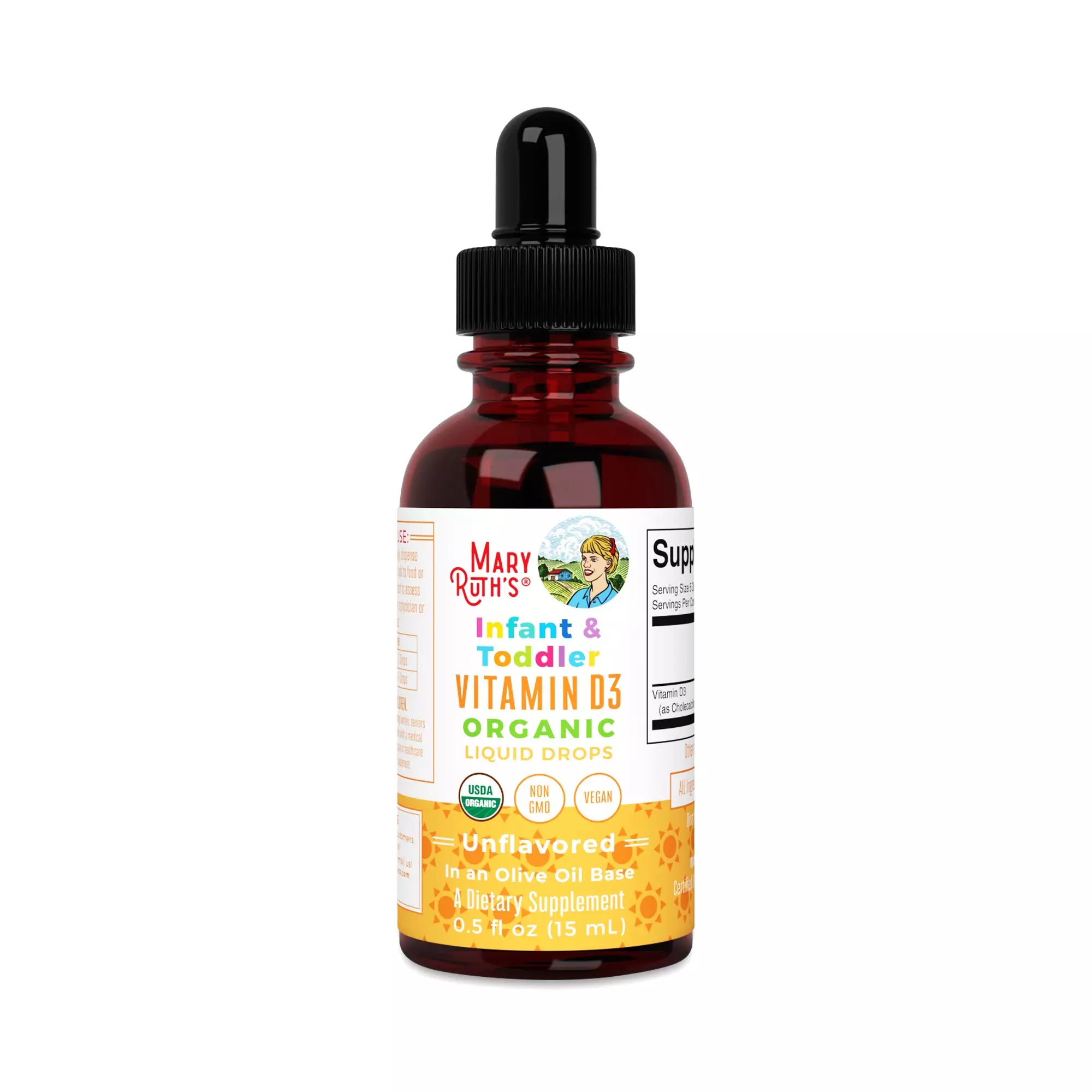 Infant & Toddler Vitamin D3 Organic Liquid Drops, up to 90 Servings