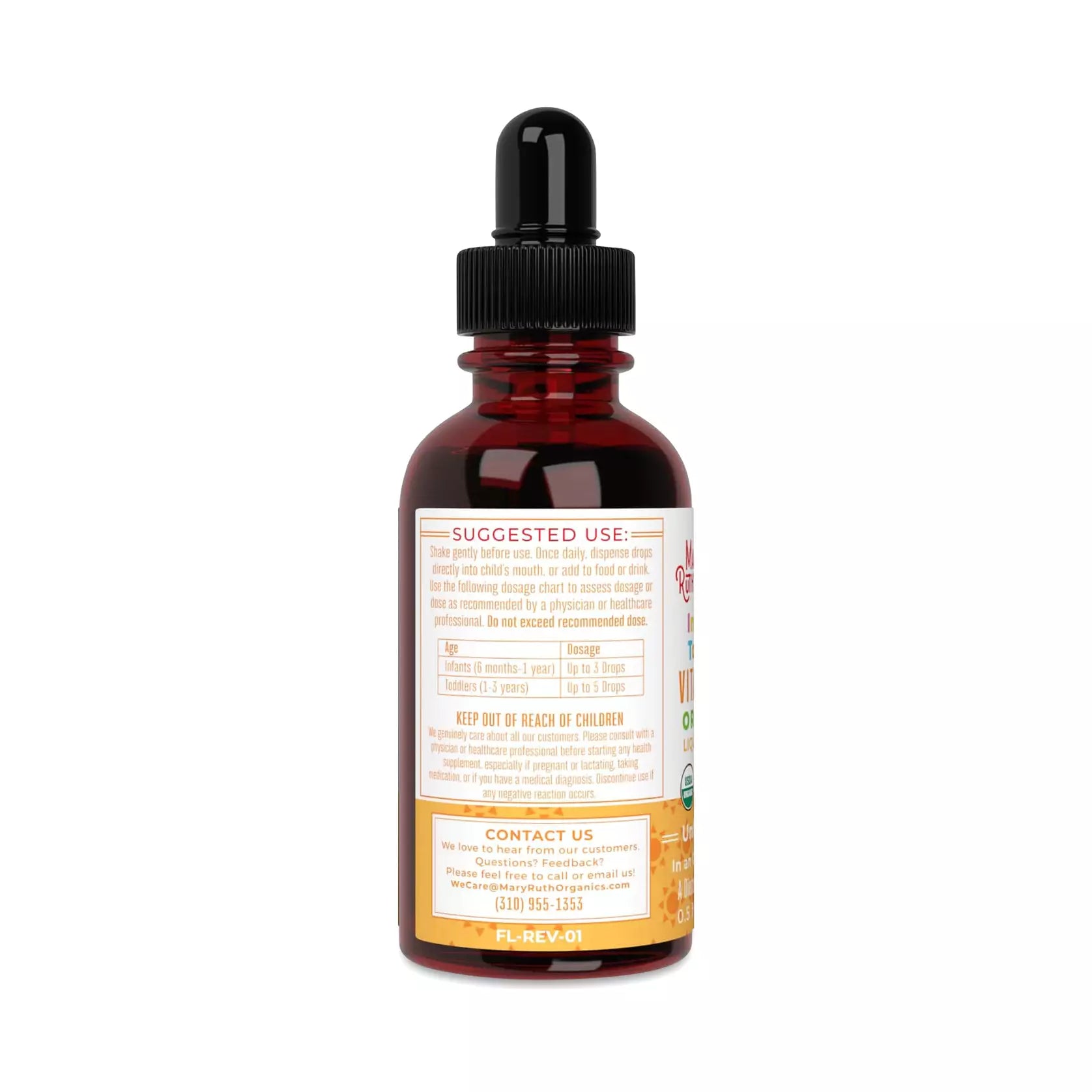 Infant & Toddler Vitamin D3 Organic Liquid Drops, up to 90 Servings