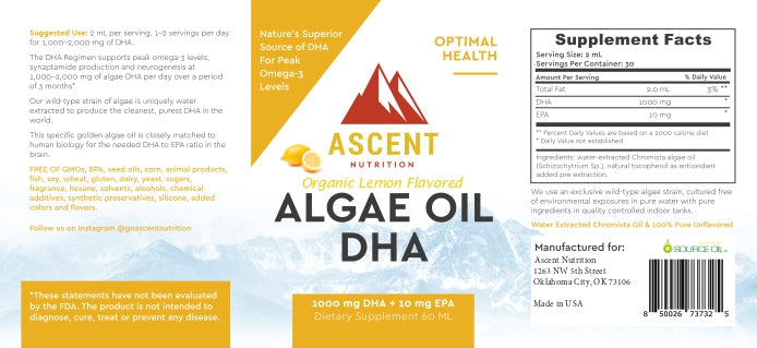 Algae Oil DHA Omega-3's - Vegan and Vegetarian