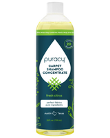 Puracy Carpet Shampoo Concentrate, a natural and fresh citrus cleaner, promises perfect fabrics and pure ingredients.
