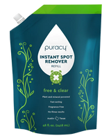 Puracy Instant Spot Remover Refill boasts a free and clear formula for quick, fragrance-free stain removal.
