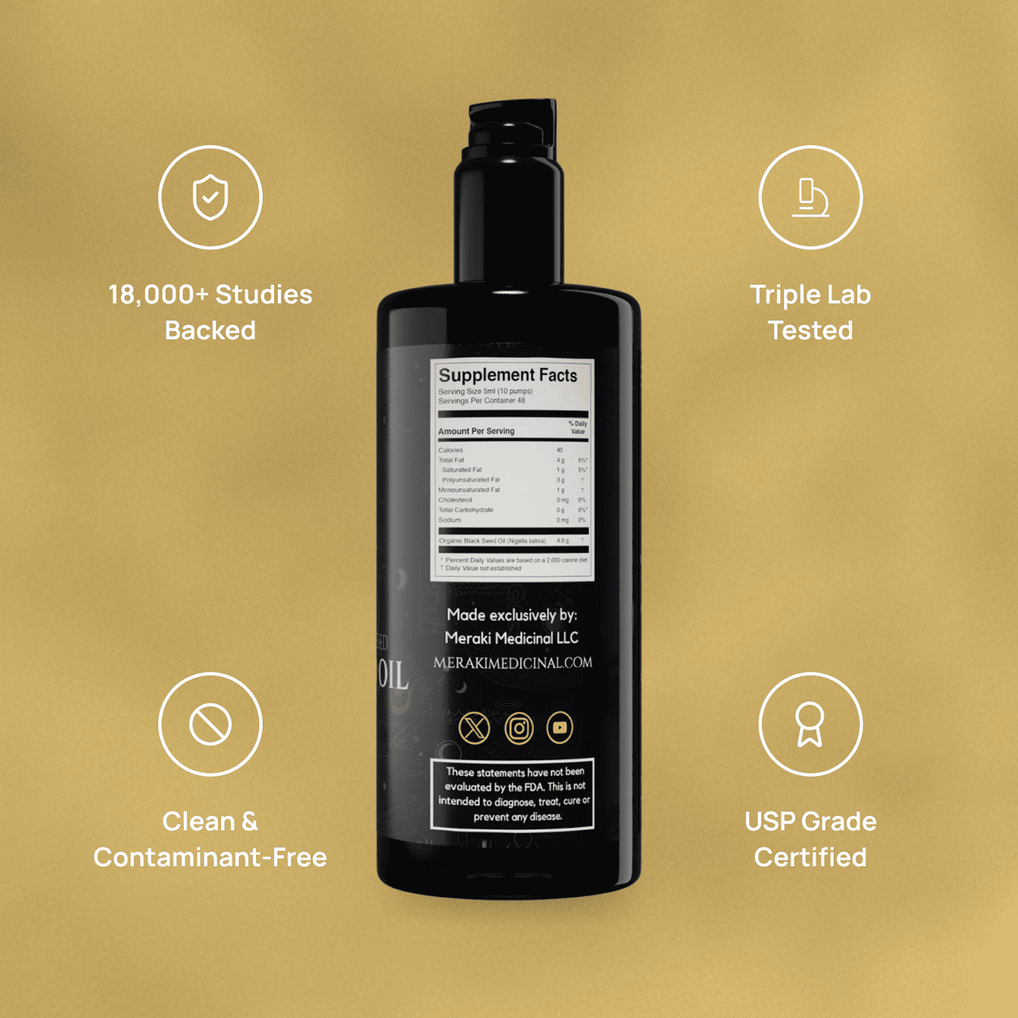 Organic Black Seed Oil with 3% Thymoquinone