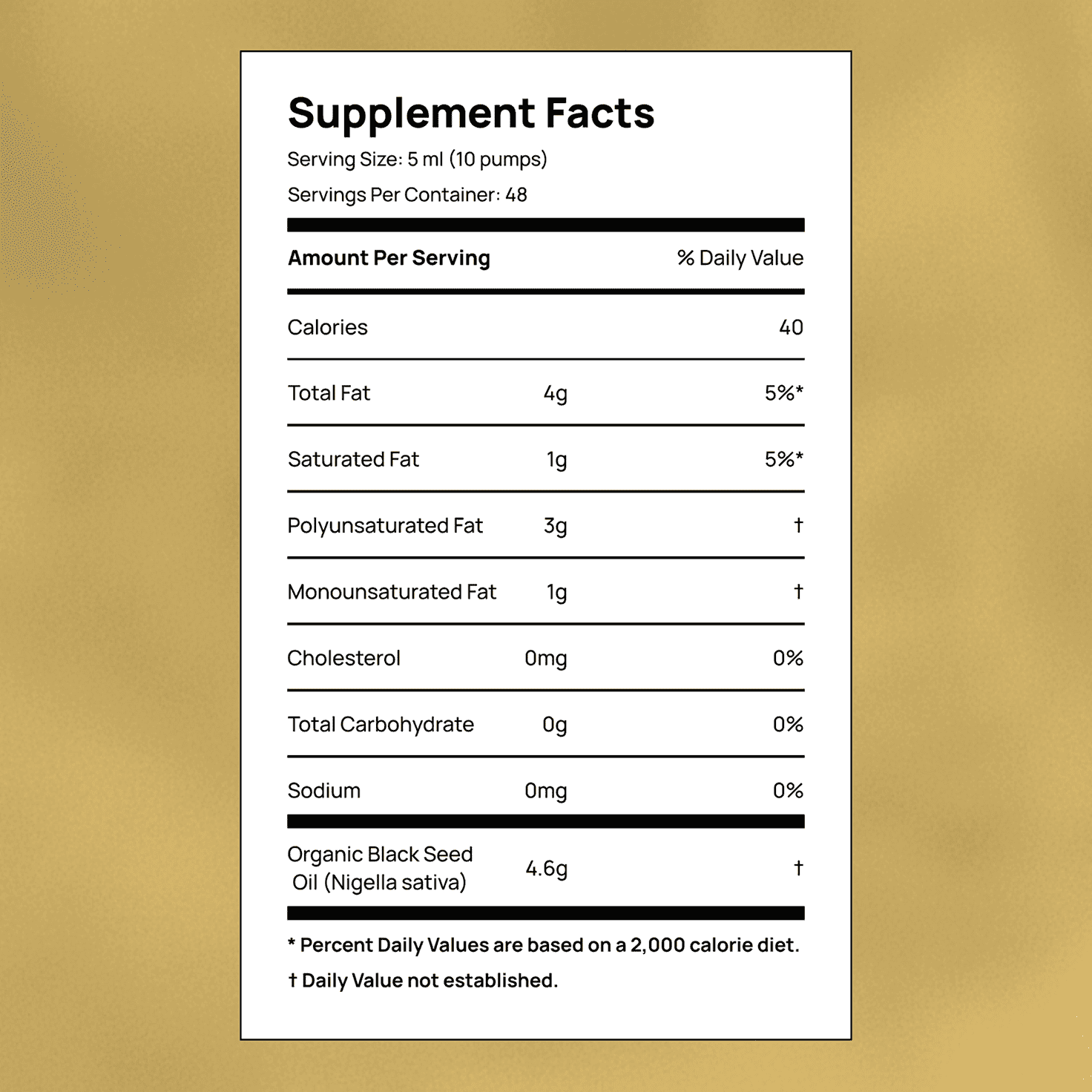 Organic Black Seed Oil with 3% Thymoquinone