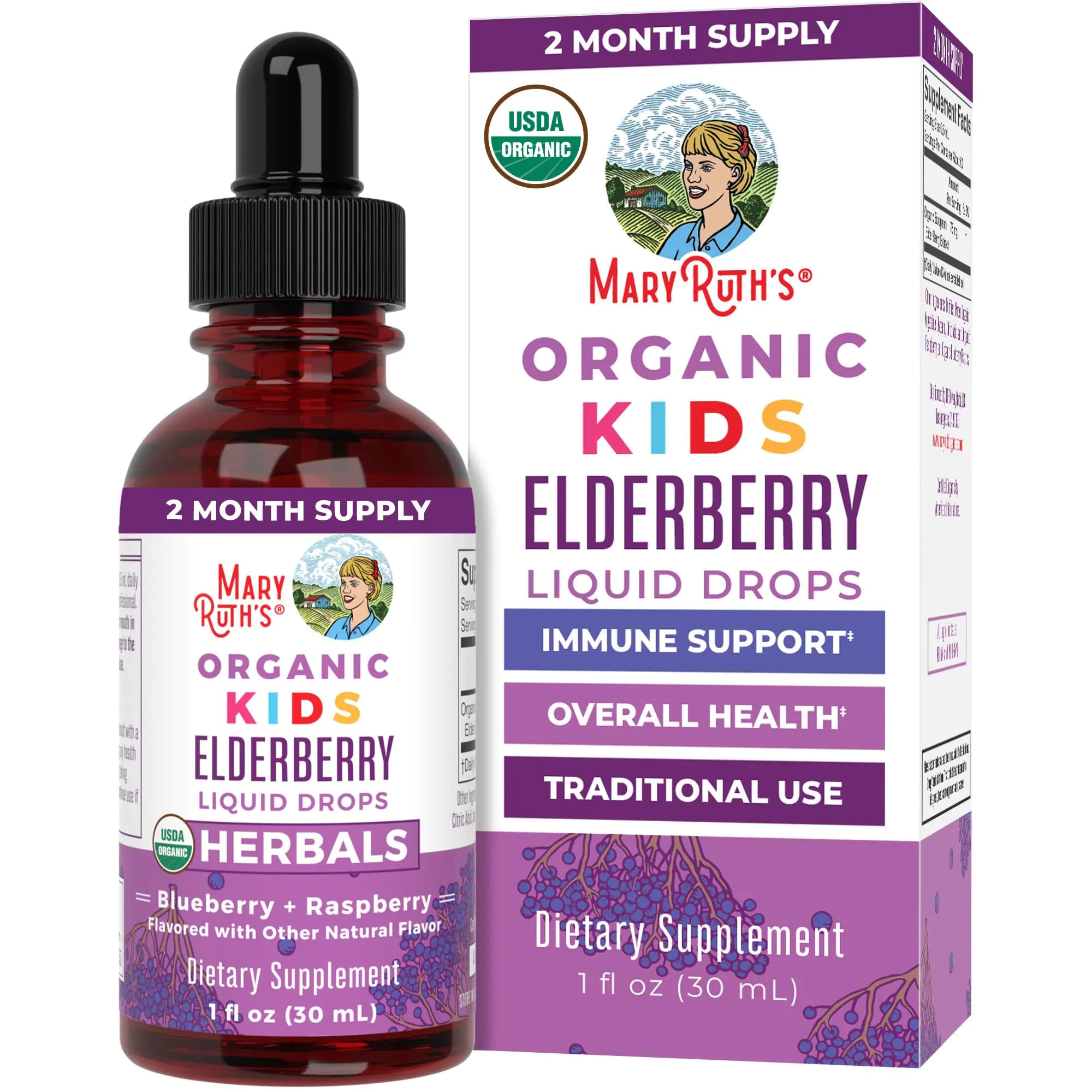 Organic Elderberry Liquid Drops for Kids, 1 fl oz