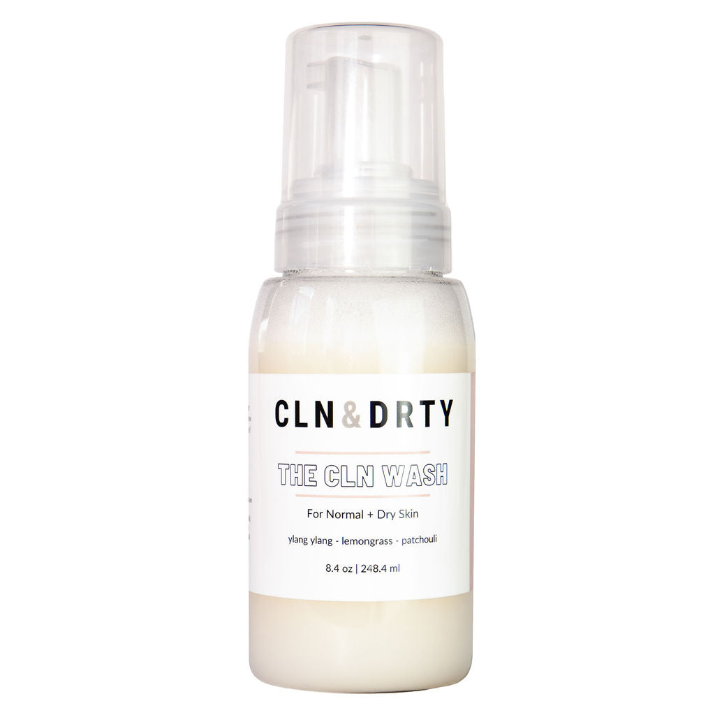 CLN Wash - Foaming Face Wash with Patchouli & Ylang-Ylang, 8oz | Normal & Dry Skin