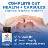 Complete Gut Health+ 3-in-1 Pre, Pro, and Postbiotic, 30 Servings