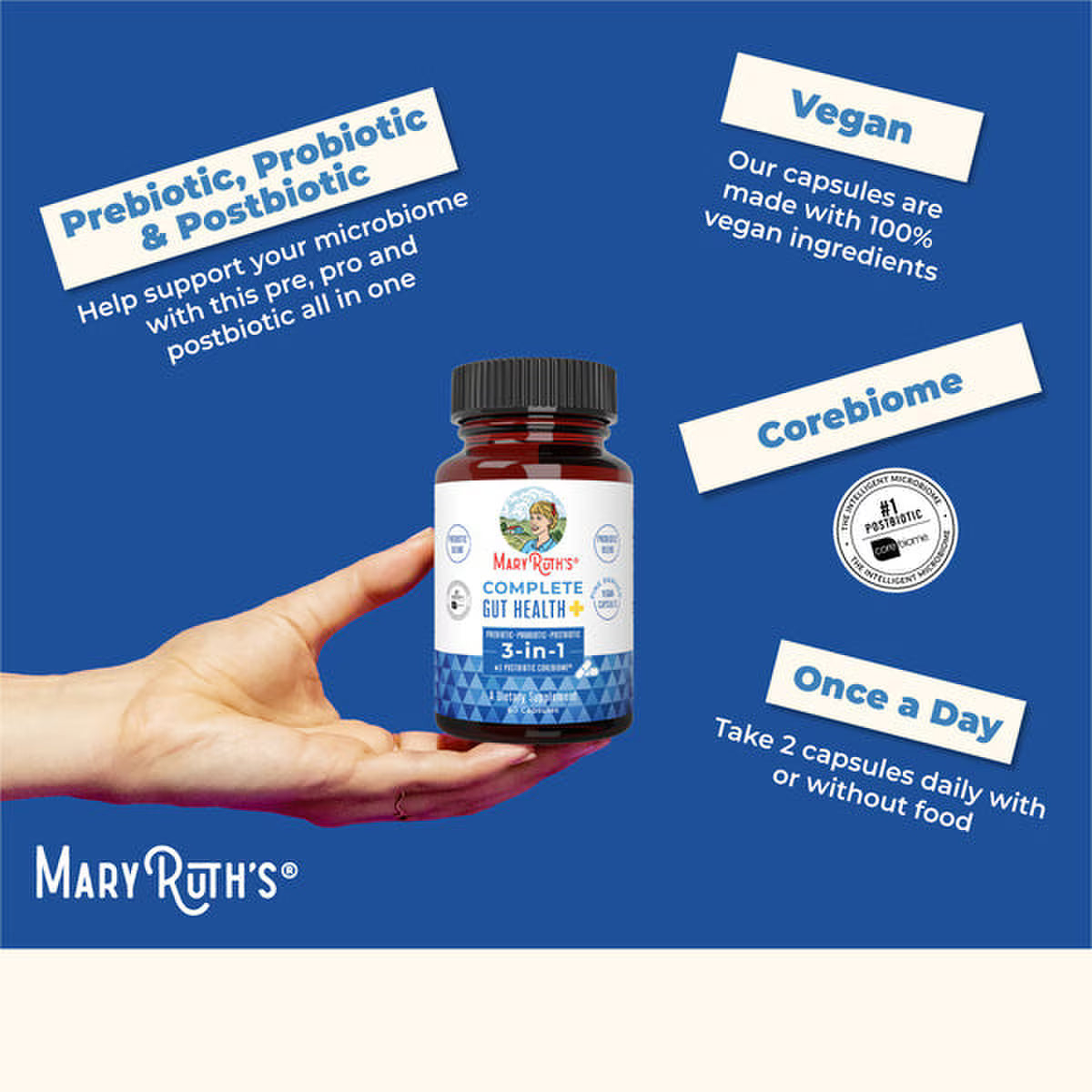 Complete Gut Health+ 3-in-1 Pre, Pro, and Postbiotic, 30 Servings