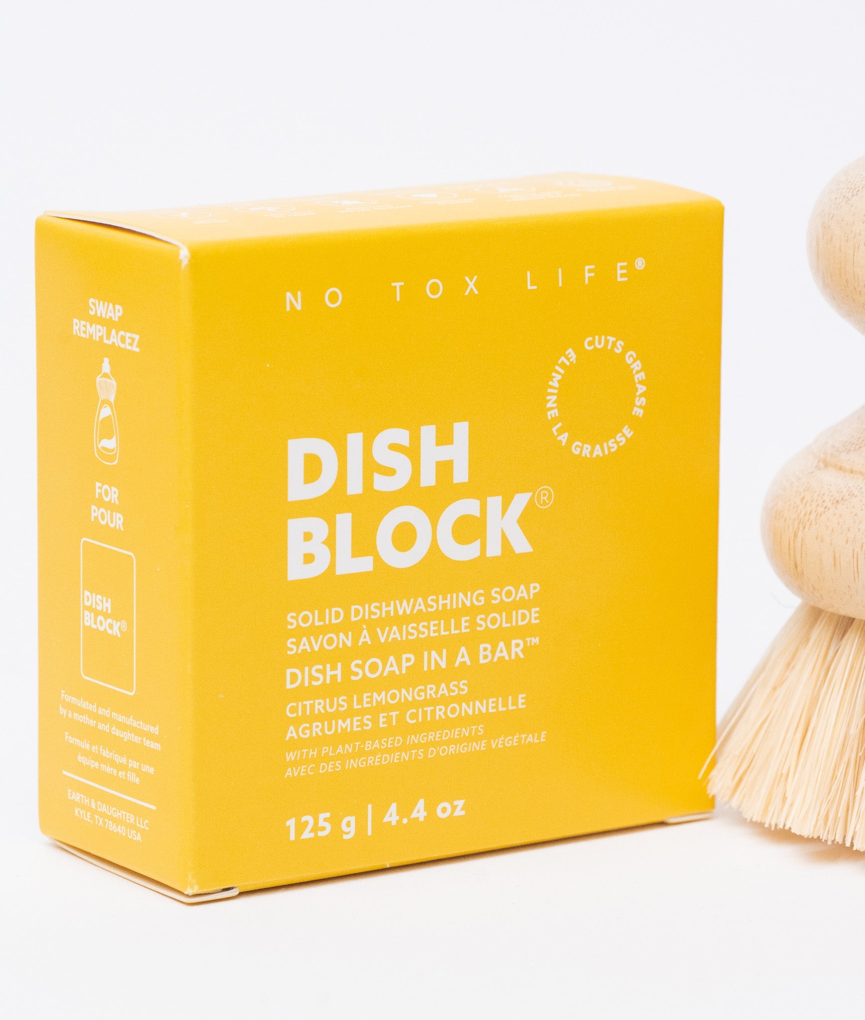 DISH BLOCK® solid dish soap - 4.4 oz (125g) bar - Citrus Lemongrass