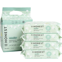 Organic Cotton Dry Wipes, 192 Count (4 Packs of 48)
