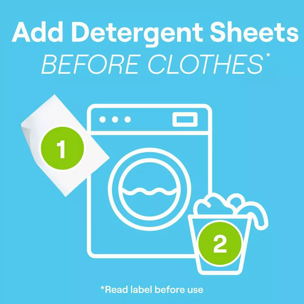 Free & Clear Laundry Detergent Sheets, 32 sheets, Up to 64 loads