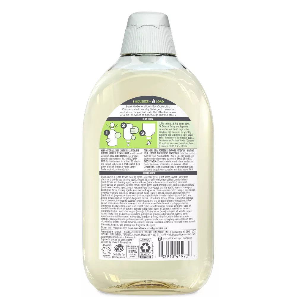 Clean Scent Ultra Concentrated EasyDose Laundry Detergent, 66 loads (Pack of 2)
