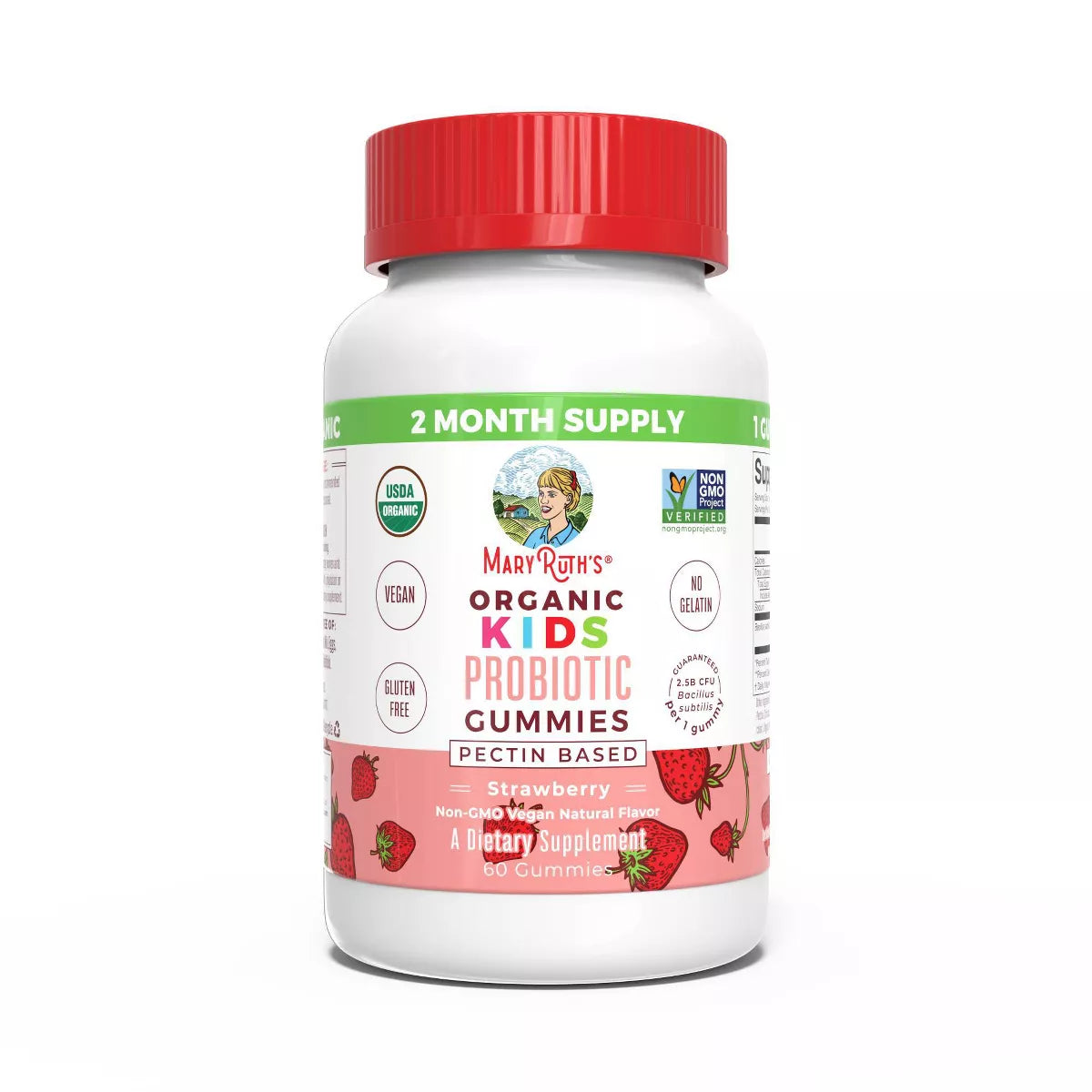 Organic Kids Strawberry Probiotic Gummies, 60 Servings