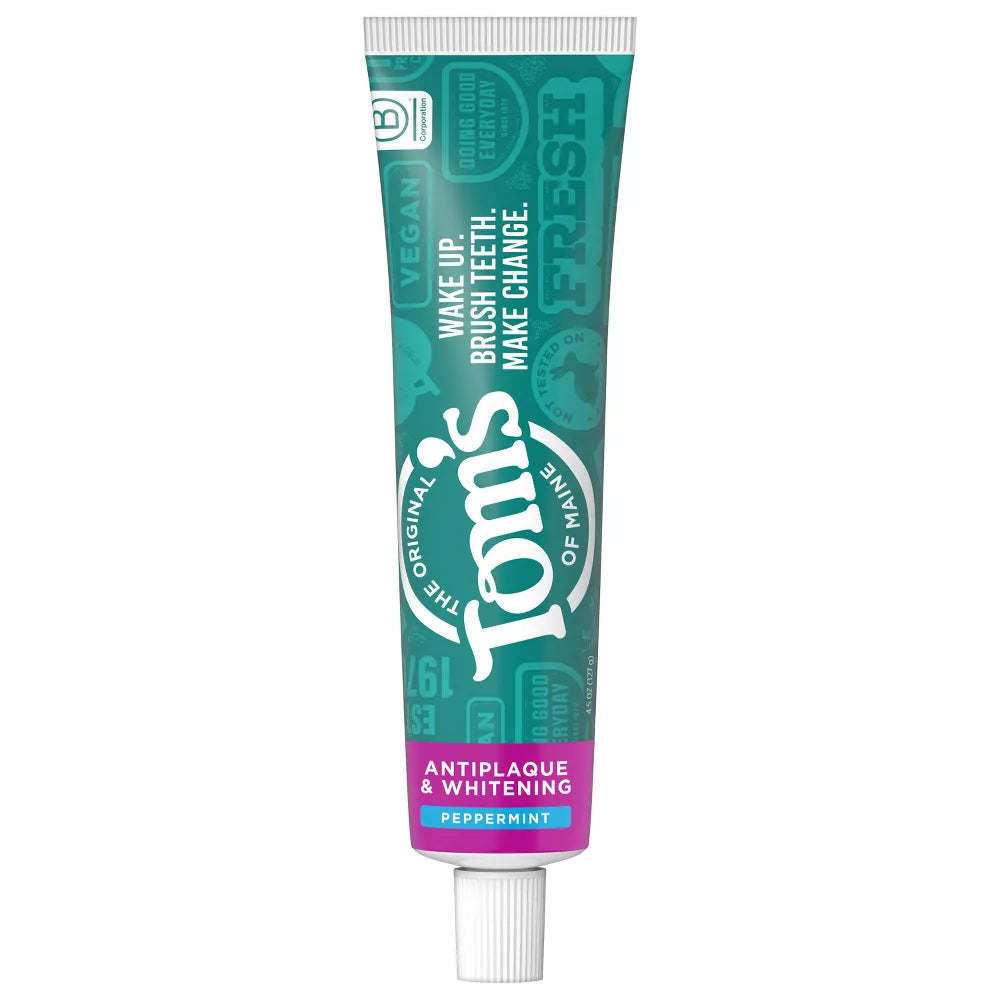 Fluoride-Free Antiplaque & Whitening Peppermint Natural Toothpaste