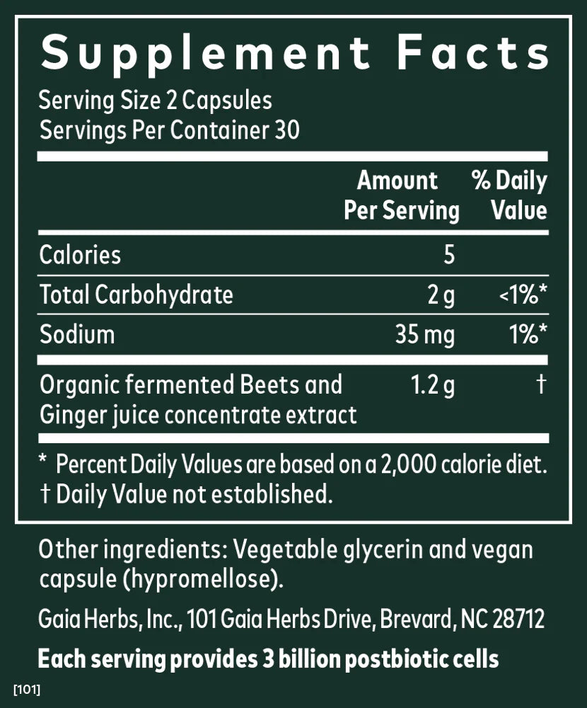 Ginger-Beet Postbiotic, 30 Servings