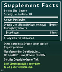 Lions Mane Mushroom, 40 Servings