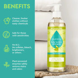Puracy Baby Laundry Detergent, a free & clear formula with plant-powered enzymes, promises cleaner, fresher, chemical-free clothes.
