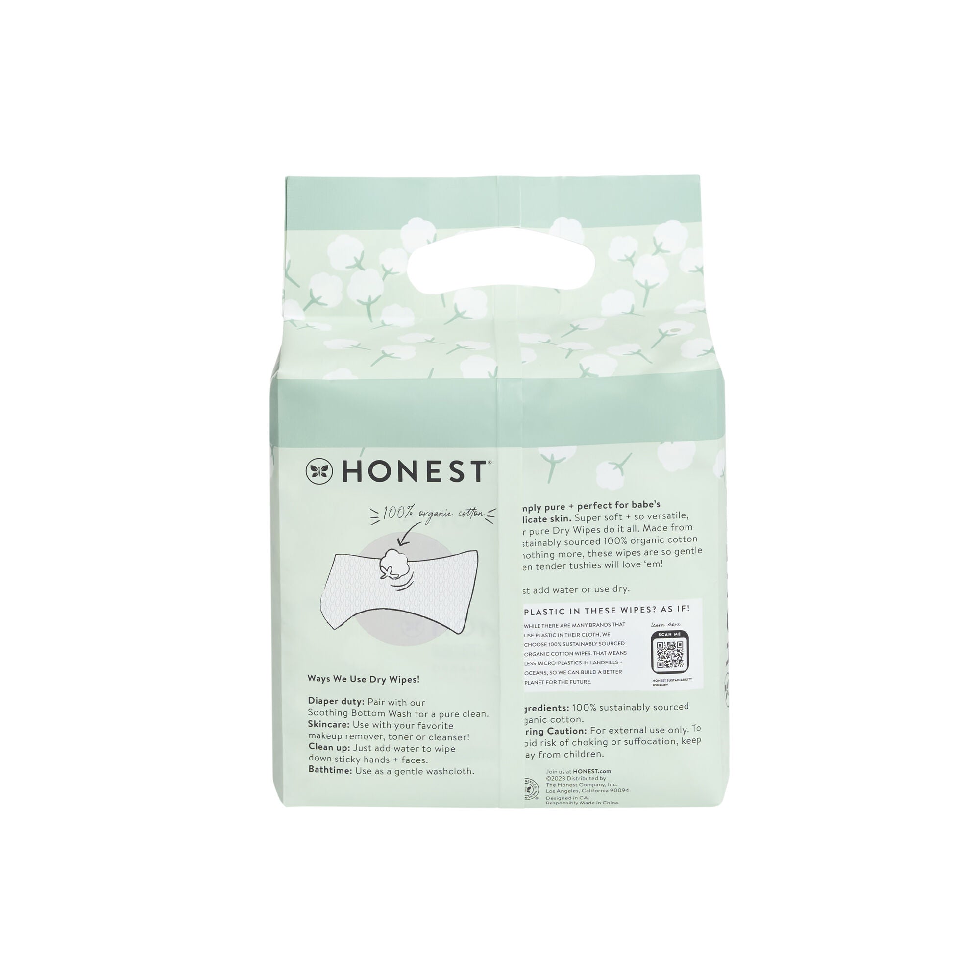 Organic Cotton Dry Wipes, 192 Count (4 Packs of 48)