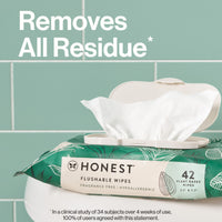 Flushable Fragrance-Free Wipes, Tropical Leaves, 336ct (8 Packs of 42)