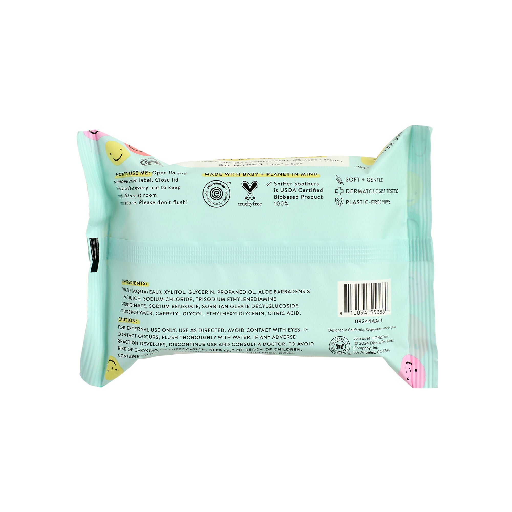 Sniffer Soothers Fragrance-Free Nose + Face Wipes, 60ct (2 packs of 30)