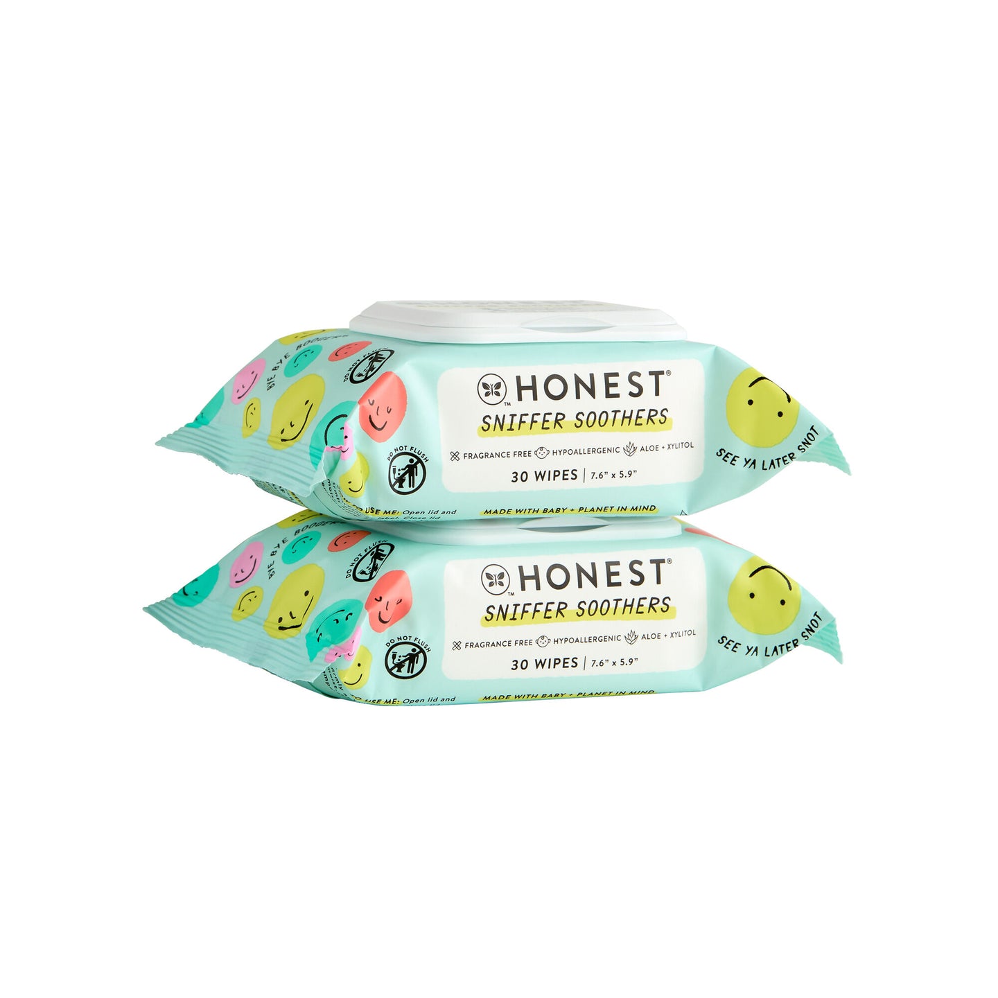 Sniffer Soothers Fragrance-Free Nose + Face Wipes, 60ct (2 packs of 30)