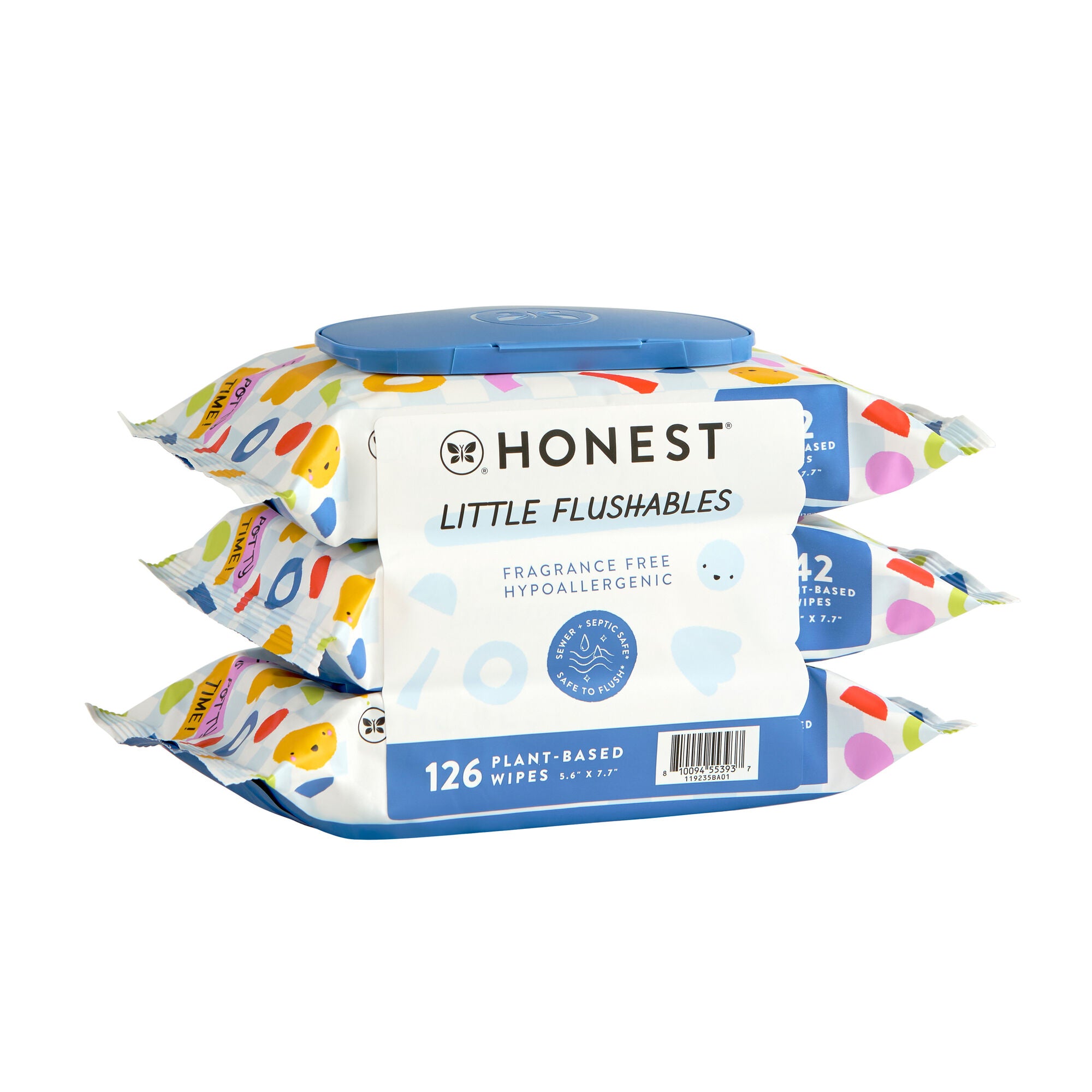 Little Flushables Fragrance-Free Wipes, 126ct (3 Packs of 42)